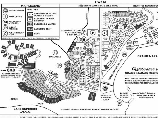 grand marais campground map